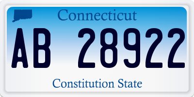 CT license plate AB28922