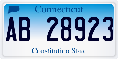 CT license plate AB28923