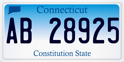 CT license plate AB28925