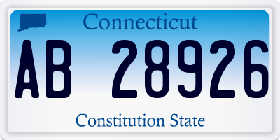 CT license plate AB28926