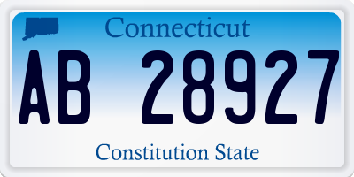 CT license plate AB28927