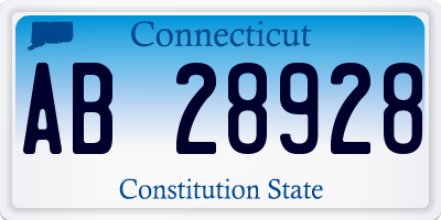 CT license plate AB28928