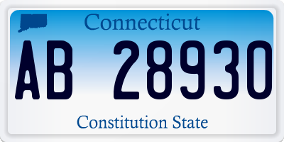 CT license plate AB28930