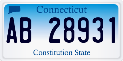 CT license plate AB28931