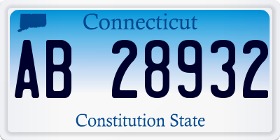 CT license plate AB28932