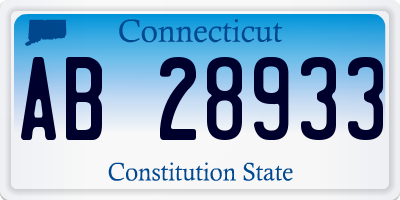 CT license plate AB28933