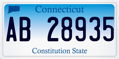 CT license plate AB28935