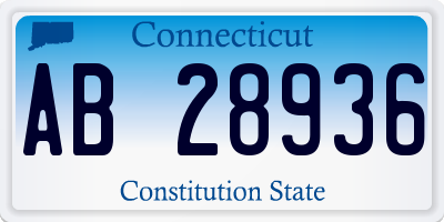 CT license plate AB28936