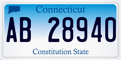 CT license plate AB28940