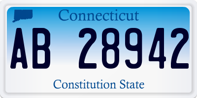 CT license plate AB28942