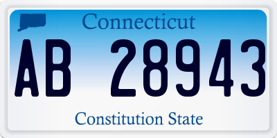 CT license plate AB28943