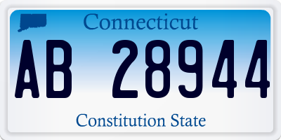 CT license plate AB28944