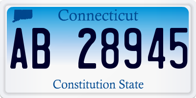 CT license plate AB28945