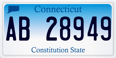 CT license plate AB28949