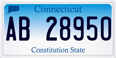 CT license plate AB28950