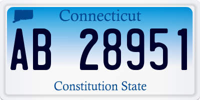 CT license plate AB28951