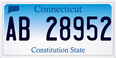 CT license plate AB28952