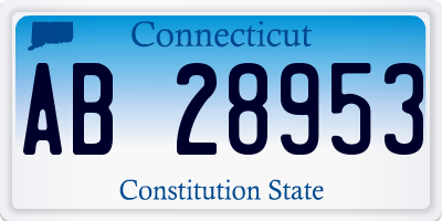 CT license plate AB28953