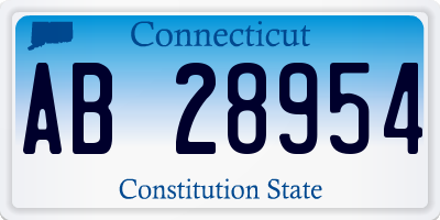 CT license plate AB28954