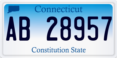 CT license plate AB28957