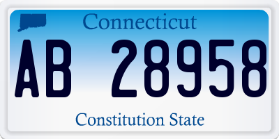 CT license plate AB28958