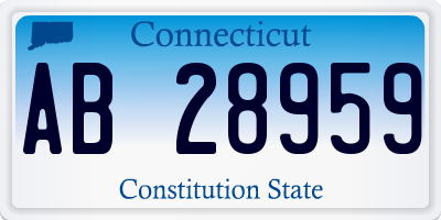 CT license plate AB28959