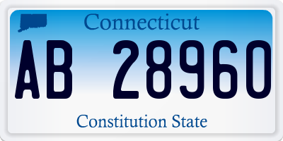 CT license plate AB28960