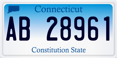 CT license plate AB28961