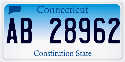 CT license plate AB28962