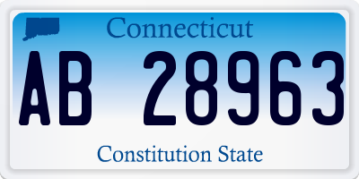 CT license plate AB28963