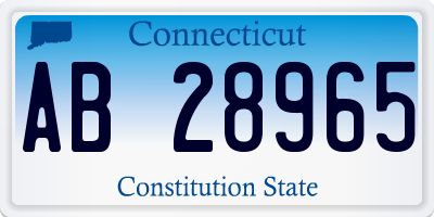 CT license plate AB28965