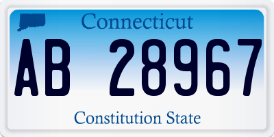 CT license plate AB28967