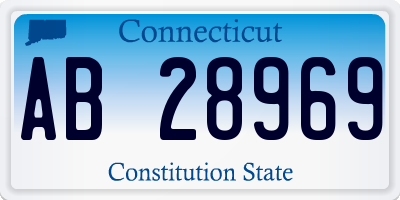 CT license plate AB28969