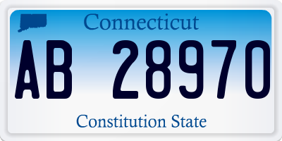 CT license plate AB28970