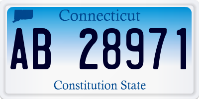 CT license plate AB28971