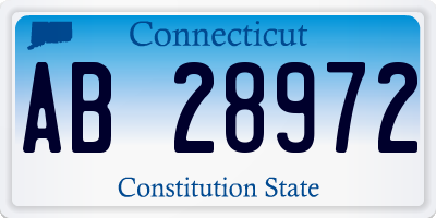 CT license plate AB28972