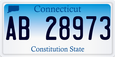 CT license plate AB28973