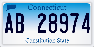 CT license plate AB28974