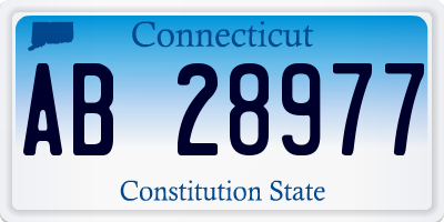 CT license plate AB28977