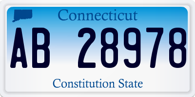 CT license plate AB28978