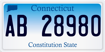 CT license plate AB28980