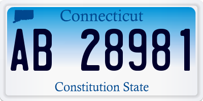 CT license plate AB28981