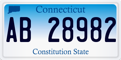 CT license plate AB28982