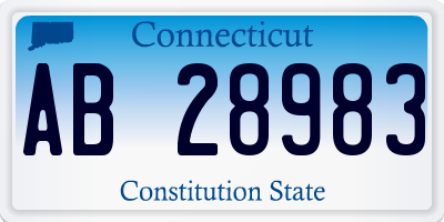 CT license plate AB28983