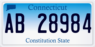 CT license plate AB28984