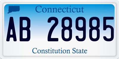 CT license plate AB28985