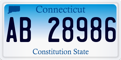 CT license plate AB28986