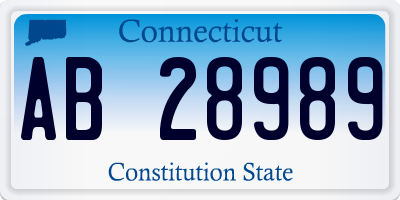 CT license plate AB28989