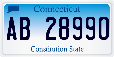 CT license plate AB28990