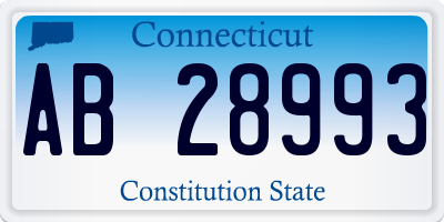 CT license plate AB28993